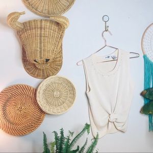 Vintage Tops - vtg vsco beaded ribbed tan sweater tank top Vintage Tops - vtg vsco beaded ribbed tan sweater tank top